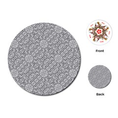 Geometric Grey Print Pattern Playing Cards (round)