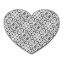 Geometric Grey Print Pattern Heart Mousepads