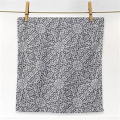 Geometric Grey Print Pattern Face Towel