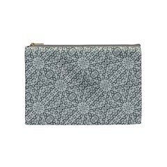 Geometric Grey Print Pattern Cosmetic Bag (medium)