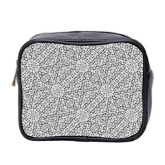 Geometric Grey Print Pattern Mini Toiletries Bag (two Sides)