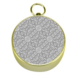 Geometric Grey Print Pattern Gold Compasses