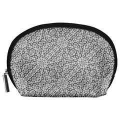 Geometric Grey Print Pattern Accessory Pouch (large)