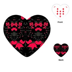 Pink floral pattern By FlipStylez Designs Playing Cards (Heart)