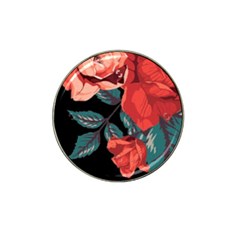 Bed Of Bright Red Roses By Flipstylez Designs Hat Clip Ball Marker (4 Pack) by flipstylezfashionsLLC