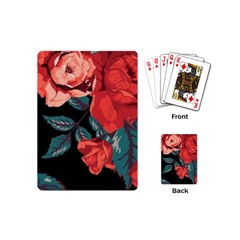 Bed Of Bright Red Roses By Flipstylez Designs Playing Cards (mini) by flipstylezfashionsLLC