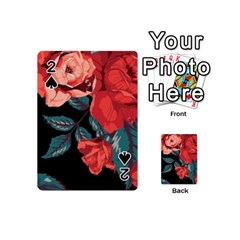 Bed Of Bright Red Roses By Flipstylez Designs Playing Cards 54 (mini) by flipstylezfashionsLLC