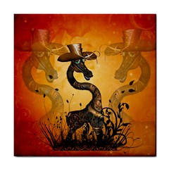 Funny Steampunk Giraffe With Hat Tile Coasters by FantasyWorld7
