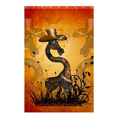 Funny Steampunk Giraffe With Hat Shower Curtain 48  X 72  (small) 