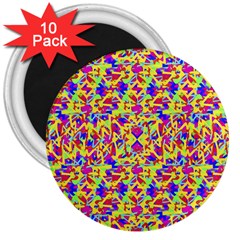 Multicolored Linear Pattern Design 3  Magnets (10 Pack) 