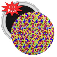 Multicolored Linear Pattern Design 3  Magnets (100 Pack)