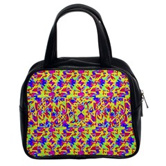 Multicolored Linear Pattern Design Classic Handbag (two Sides)