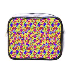 Multicolored Linear Pattern Design Mini Toiletries Bag (one Side)