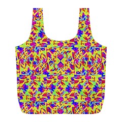 Multicolored Linear Pattern Design Full Print Recycle Bag (l)