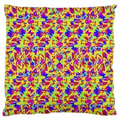 Multicolored Linear Pattern Design Large Flano Cushion Case (two Sides)