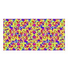 Multicolored Linear Pattern Design Satin Shawl