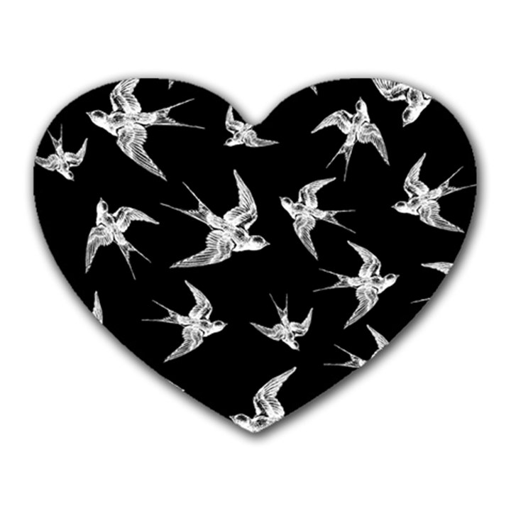 Birds pattern Heart Mousepads