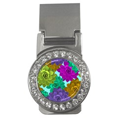 Flowers Stamping Pattern Reason Money Clips (cz)  by Simbadda