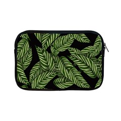 Leaves Black Background Pattern Apple Ipad Mini Zipper Cases by Simbadda