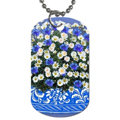 Marguerite Cornflower Vase Blossom Dog Tag (one Side) by Simbadda