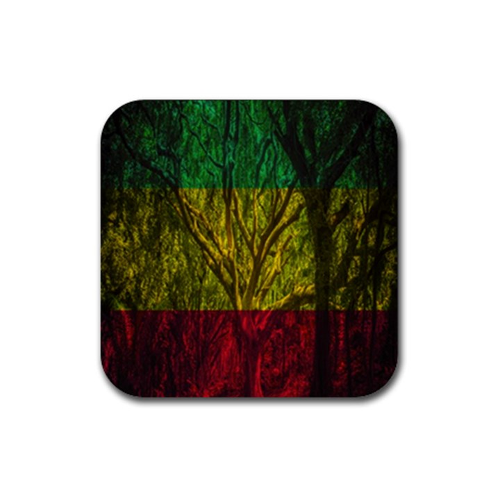 Rasta Forest Rastafari Nature Rubber Coaster (Square) 