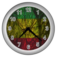 Rasta Forest Rastafari Nature Wall Clock (silver)