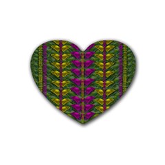 Butterfly Liana Jungle And Full Of Leaves Everywhere Rubber Coaster (heart)  by pepitasart