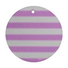 Bold Stripes Soft Pink Pattern Round Ornament (Two Sides)