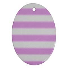 Bold Stripes Soft Pink Pattern Oval Ornament (Two Sides)