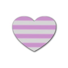 Bold Stripes Soft Pink Pattern Heart Coaster (4 pack) 