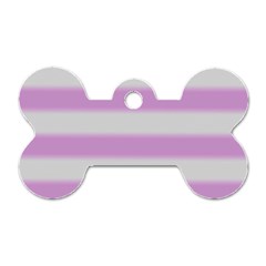 Bold Stripes Soft Pink Pattern Dog Tag Bone (One Side)