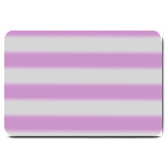 Bold Stripes Soft Pink Pattern Large Doormat  by BrightVibesDesign