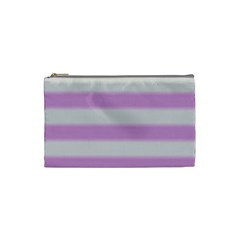 Bold Stripes Soft Pink Pattern Cosmetic Bag (Small)