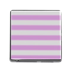 Bold Stripes Soft Pink Pattern Memory Card Reader (Square 5 Slot)