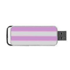 Bold Stripes Soft Pink Pattern Portable USB Flash (Two Sides)