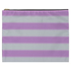 Bold Stripes Soft Pink Pattern Cosmetic Bag (XXXL)