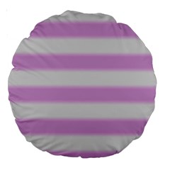 Bold Stripes Soft Pink Pattern Large 18  Premium Round Cushions