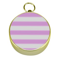 Bold Stripes Soft Pink Pattern Gold Compasses