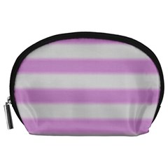 Bold Stripes Soft Pink Pattern Accessory Pouch (Large)