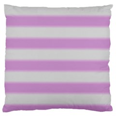 Bold Stripes Soft Pink Pattern Large Flano Cushion Case (Two Sides)