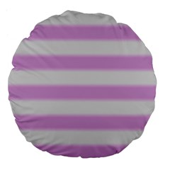 Bold Stripes Soft Pink Pattern Large 18  Premium Flano Round Cushions