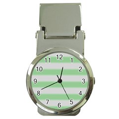 Bold Stripes Soft Green Money Clip Watches by BrightVibesDesign