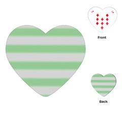Bold Stripes Soft Green Playing Cards (heart) by BrightVibesDesign