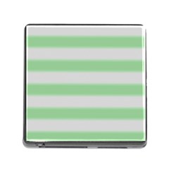 Bold Stripes Soft Green Memory Card Reader (square 5 Slot) by BrightVibesDesign