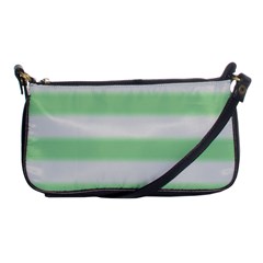 Bold Stripes Soft Green Shoulder Clutch Bag by BrightVibesDesign