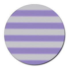 Bold Stripes Soft Purple Pattern Round Mousepads by BrightVibesDesign