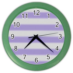 Bold Stripes Soft Purple Pattern Color Wall Clock by BrightVibesDesign