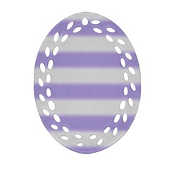 Bold Stripes Soft Purple Pattern Ornament (oval Filigree) by BrightVibesDesign