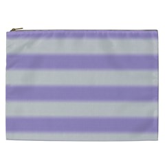 Bold Stripes Soft Purple Pattern Cosmetic Bag (xxl) by BrightVibesDesign