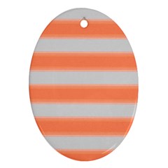 Bold Stripes Orange Pattern Ornament (oval) by BrightVibesDesign
